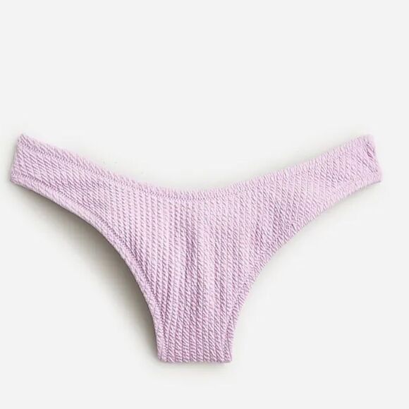 NWT J.Crew Textured curved-waist cheeky bikini bottom in green size Medium - Picture 10 of 10